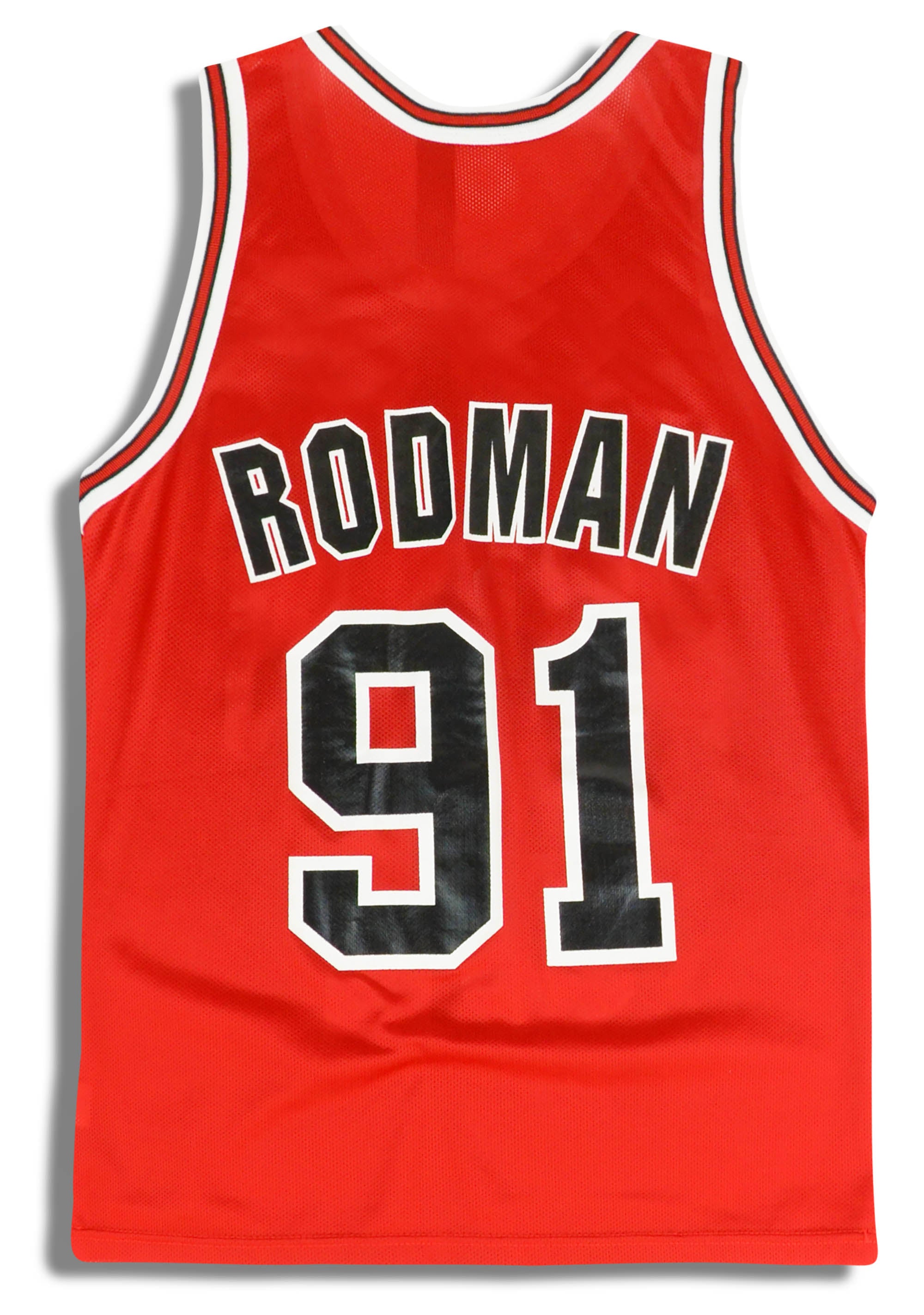 1995-98 CHICAGO BULLS RODMAN #91 CHAMPION JERSEY (AWAY) XL