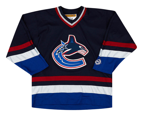  Vancouver Canucks Throwback Vintage White Jersey