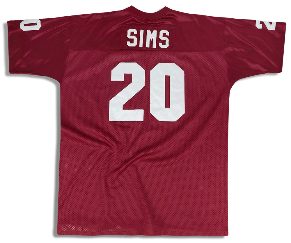 1977 OKLAHOMA SOONERS SIMS #20 MAJESTIC VARSITY TRADITIONS JERSEY (HOME) XL
