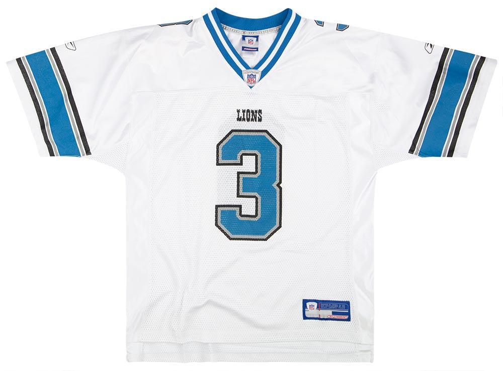 2003-04 DETROIT LIONS HARRINGTON #3 REEBOK ON FIELD JERSEY (AWAY) L -  Classic American Sports