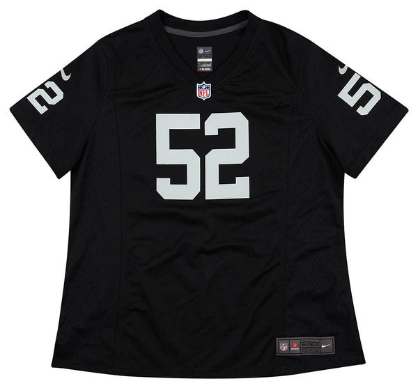 Official NFL Raiders Jersey #52 Stitched Khalil Mack Black Nike On Field  XXL