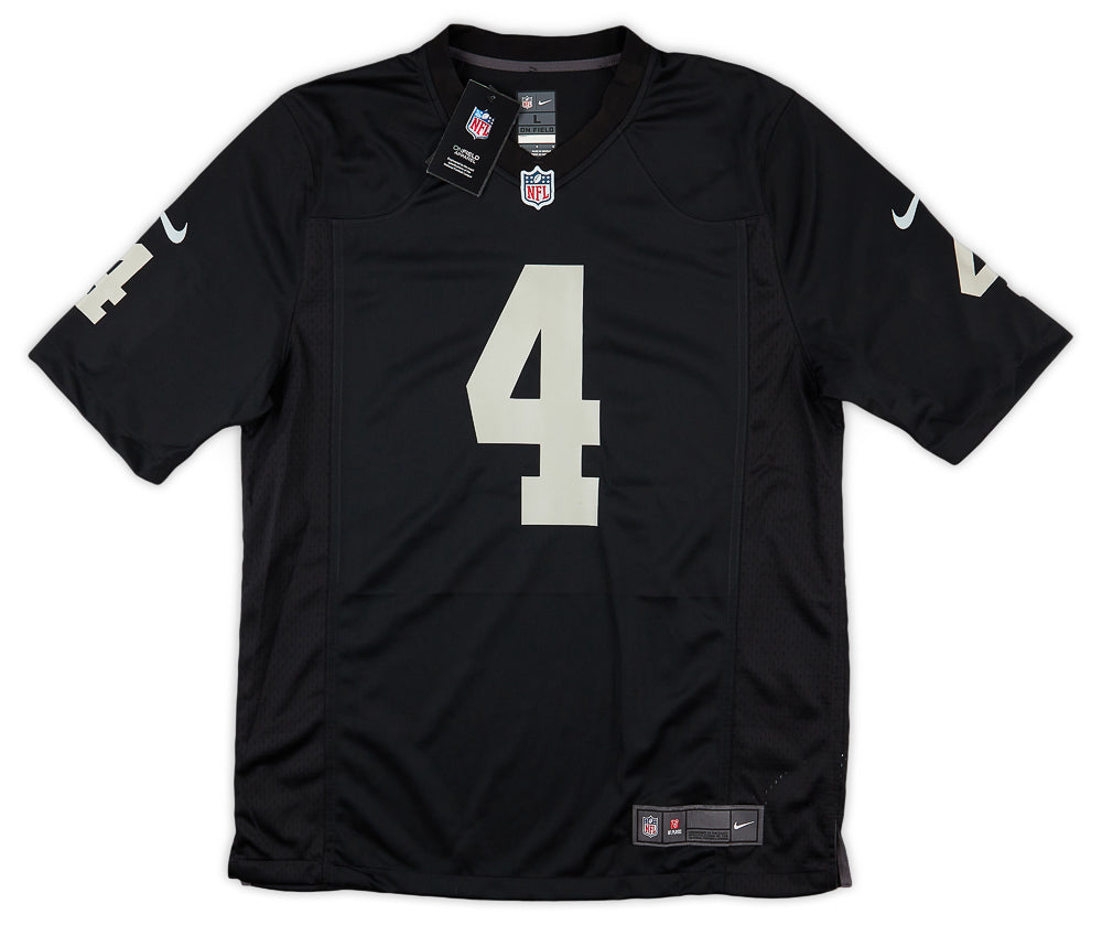 2020-22 LAS VEGAS RAIDERS CARR #4 NIKE GAME JERSEY (HOME) L - W/TAGS