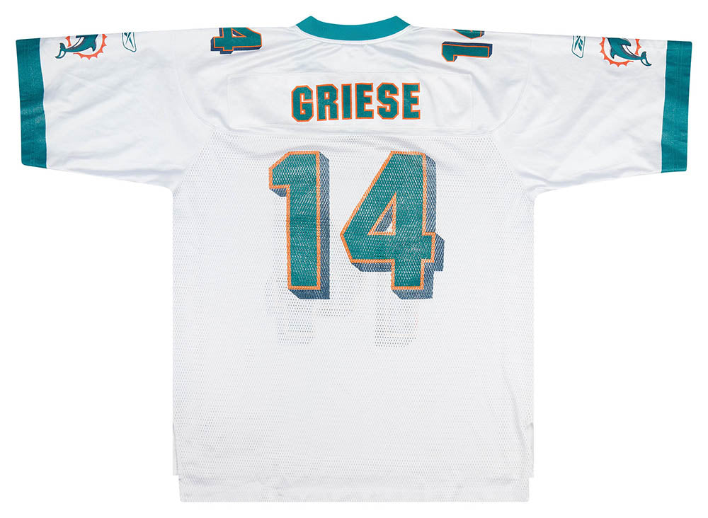 2003 MIAMI DOLPHINS GRIESE #14 REEBOK ON FIELD JERSEY (AWAY) L