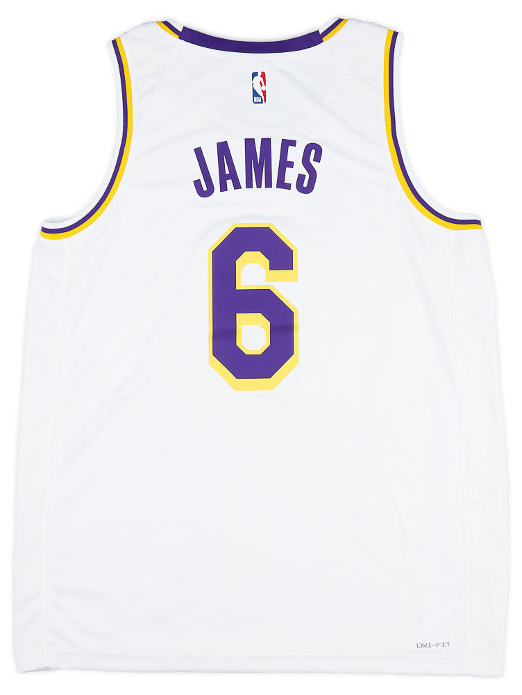 White Nike NBA LA Lakers Swingman James #6 Jersey