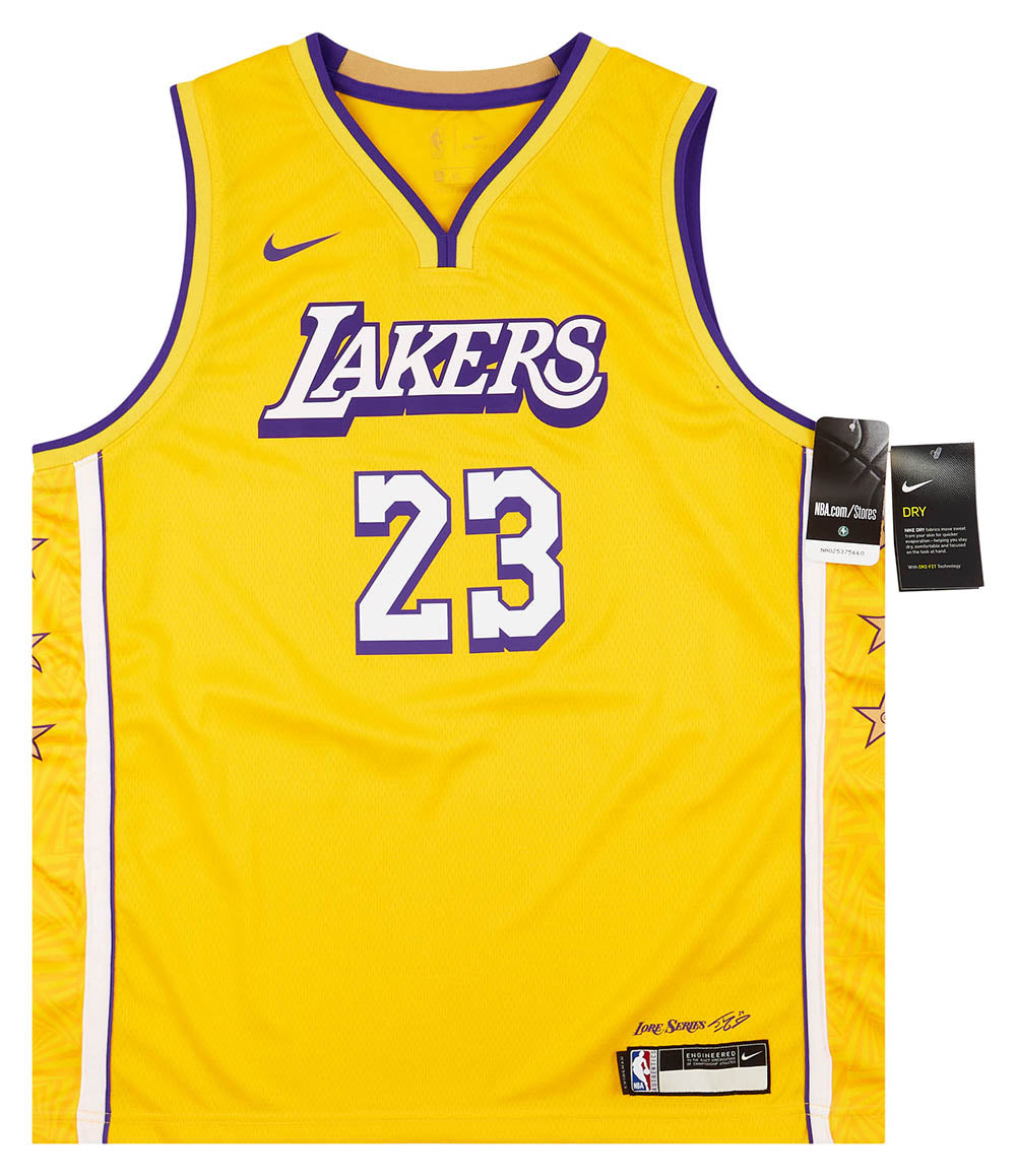 Nike LEBRON JAMES #23 LA Lakers Sunday White NBA Swingman Jersey sz Youth  XL