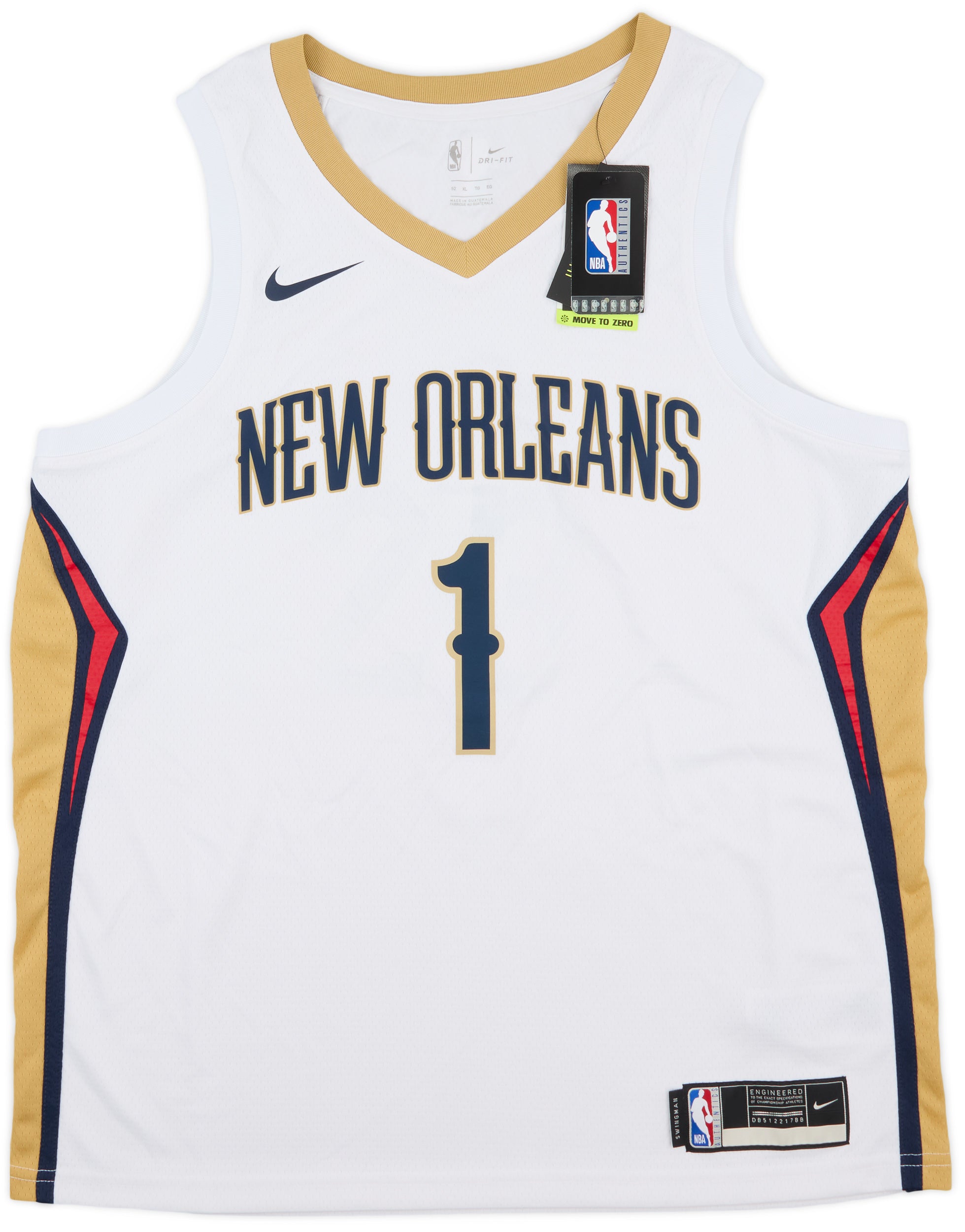 2019-24 NEW ORLEANS PELICANS WILLIAMSON #1 NIKE SWINGMAN JERSEY (HOME) XL - W/TAGS