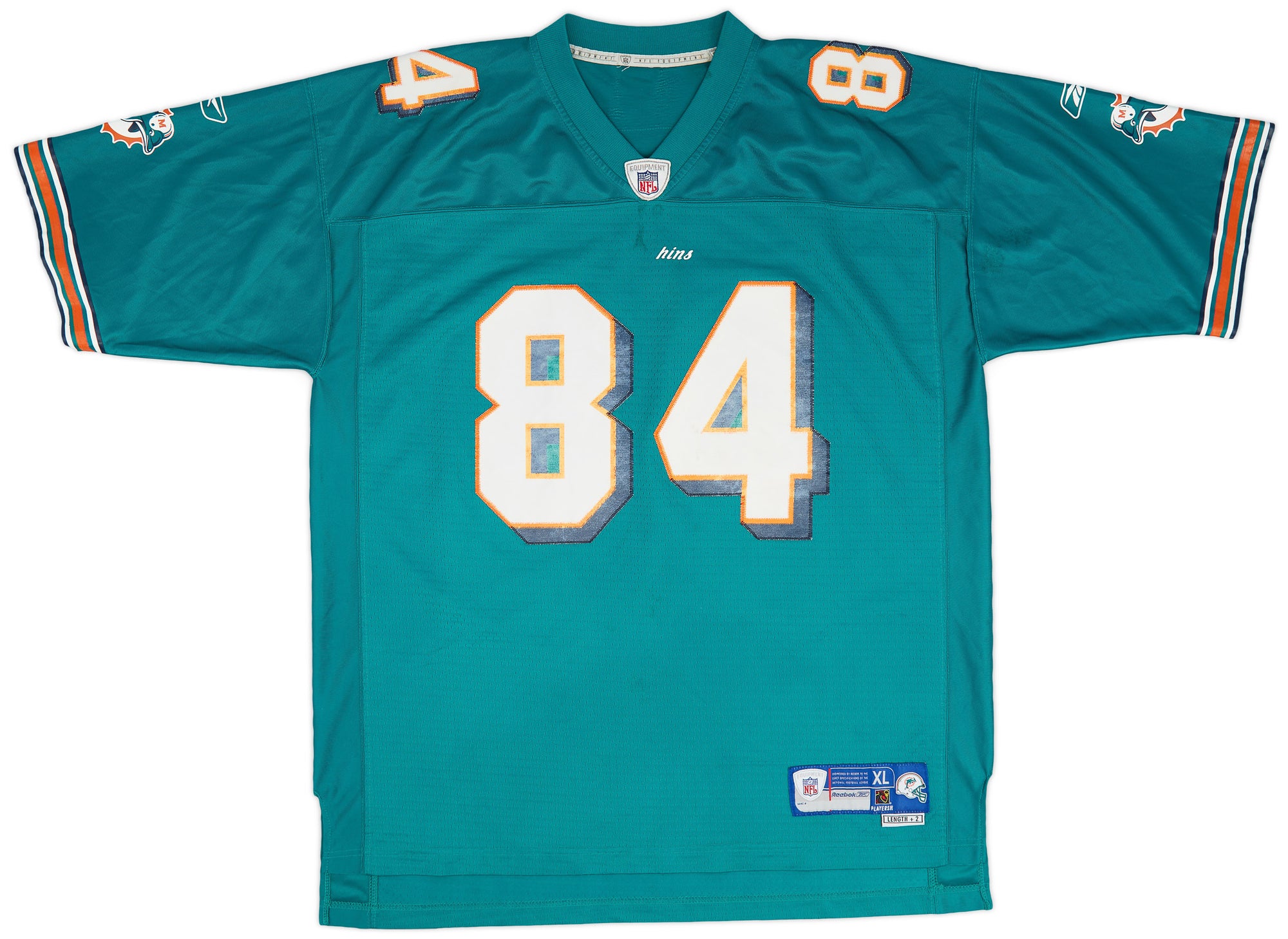 2005-06 MIAMI DOLPHINS CHAMBERS #84 REEBOK PREMIER JERSEY (HOME) XL