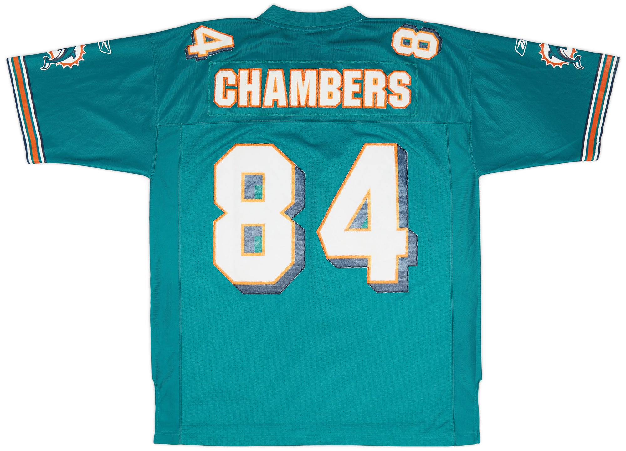 2005-06 MIAMI DOLPHINS CHAMBERS #84 REEBOK PREMIER JERSEY (HOME) XL