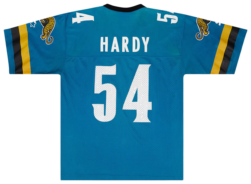1996-00 JACKSONVILLE JAGUARS HARDY #54 STARTER JERSEY (HOME) L