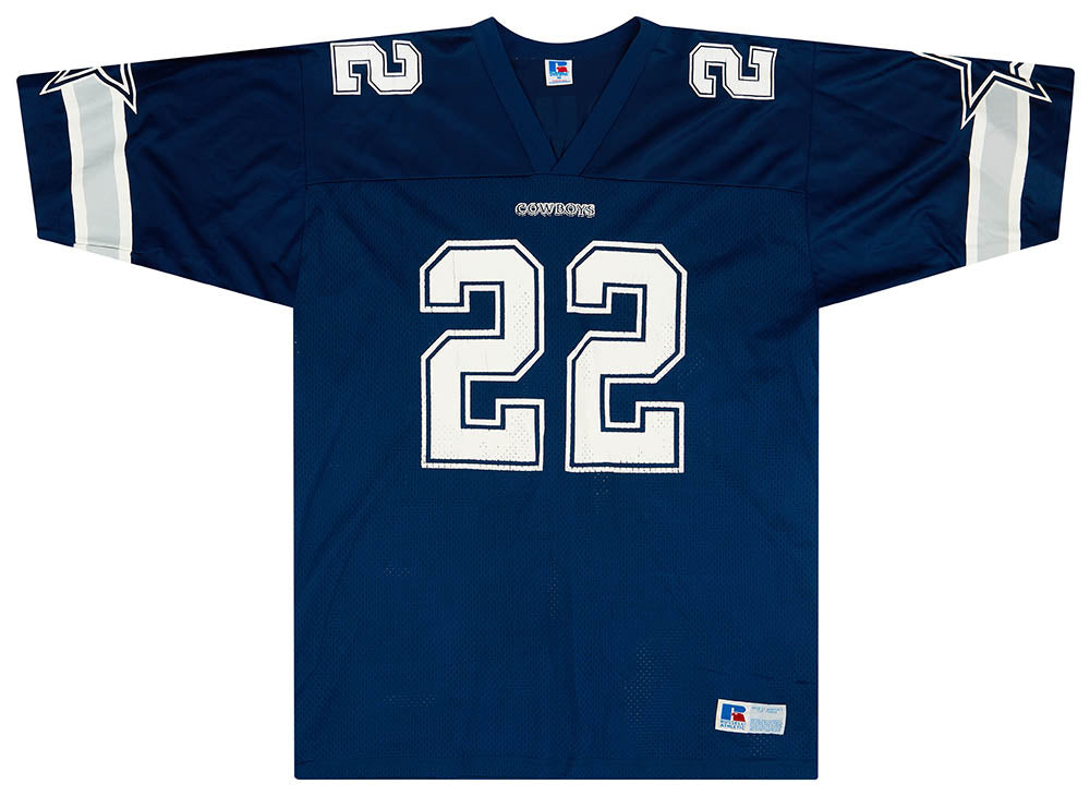 1996-00 DALLAS COWBOYS E. SMITH #22 RUSSELL ATHLETIC JERSEY (HOME) XL