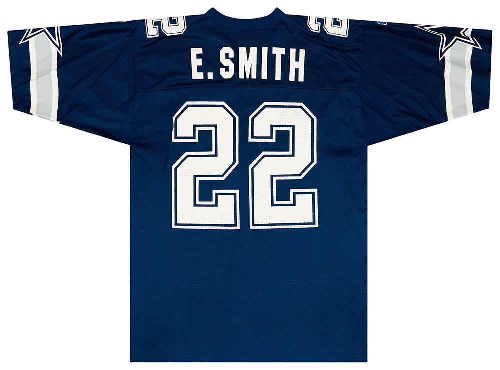 1996-00 DALLAS COWBOYS E. SMITH #22 RUSSELL ATHLETIC JERSEY (HOME) XL