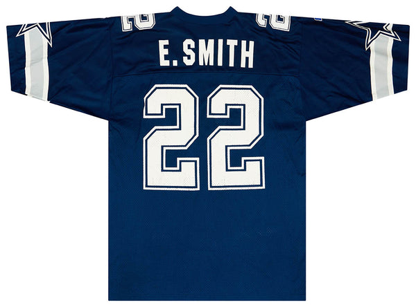 1996-97 DALLAS COWBOYS E. SMITH #22 NIKE JERSEY (AWAY) Y - Classic American  Sports