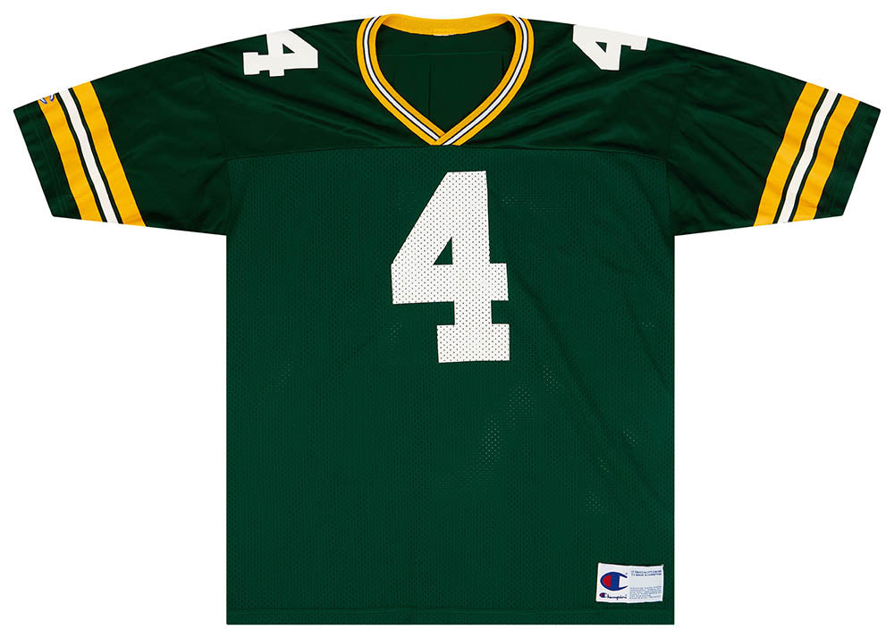 1997-00 GREEN BAY PACKERS FAVRE #4 CHAMPION JERSEY (HOME) XL
