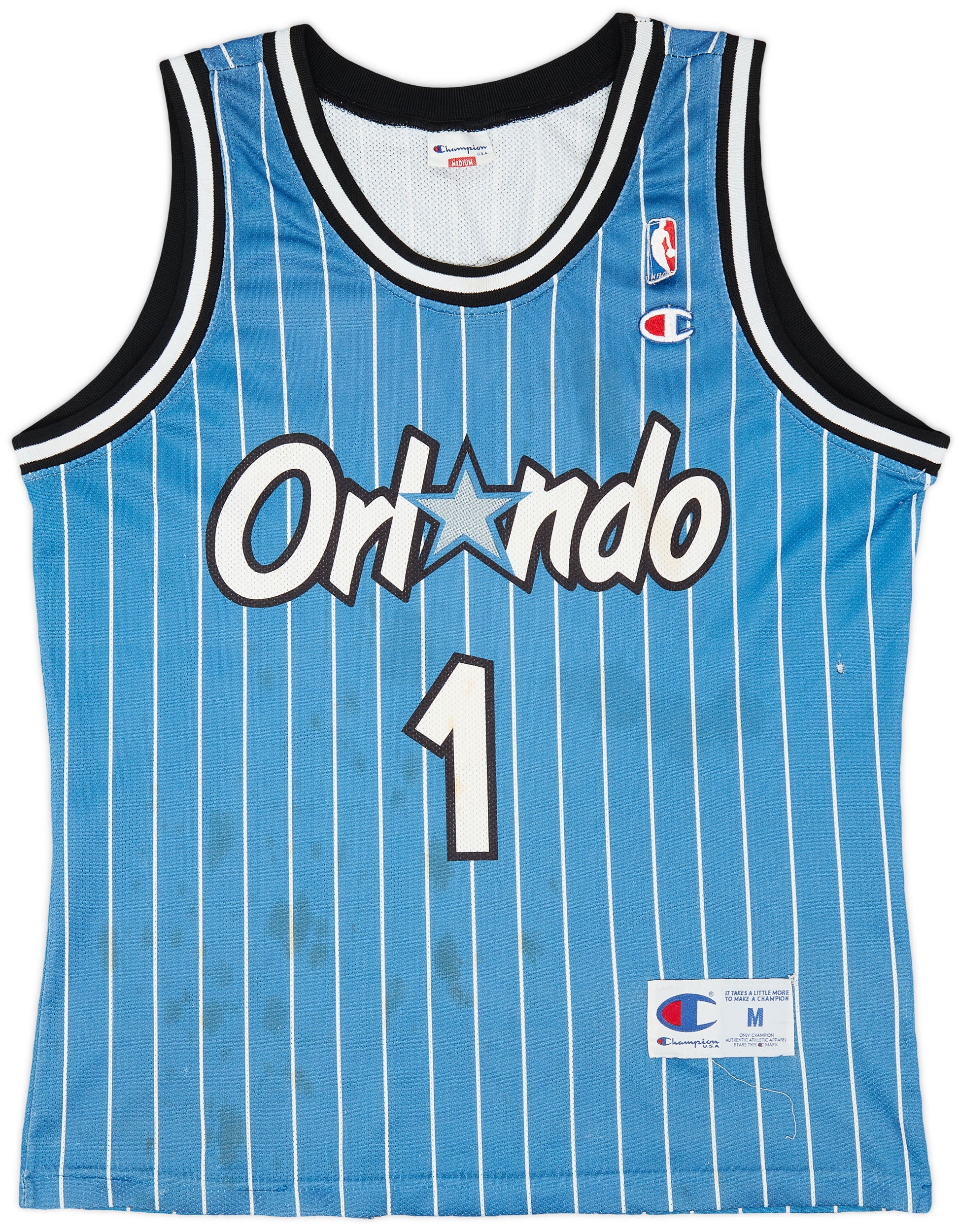 1994-98 ORLANDO MAGIC HARDAWAY #1 CHAMPION JERSEY (AWAY) M