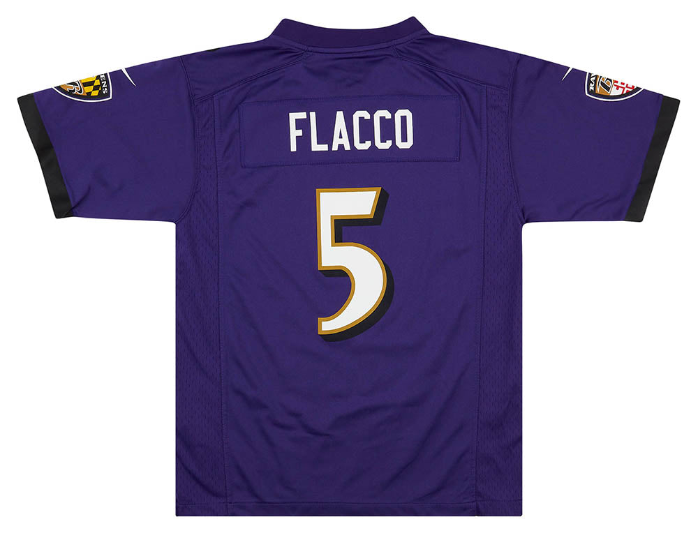 2012-18 BALTIMORE RAVENS FLACCO #5 NIKE GAME JERSEY (HOME) Y