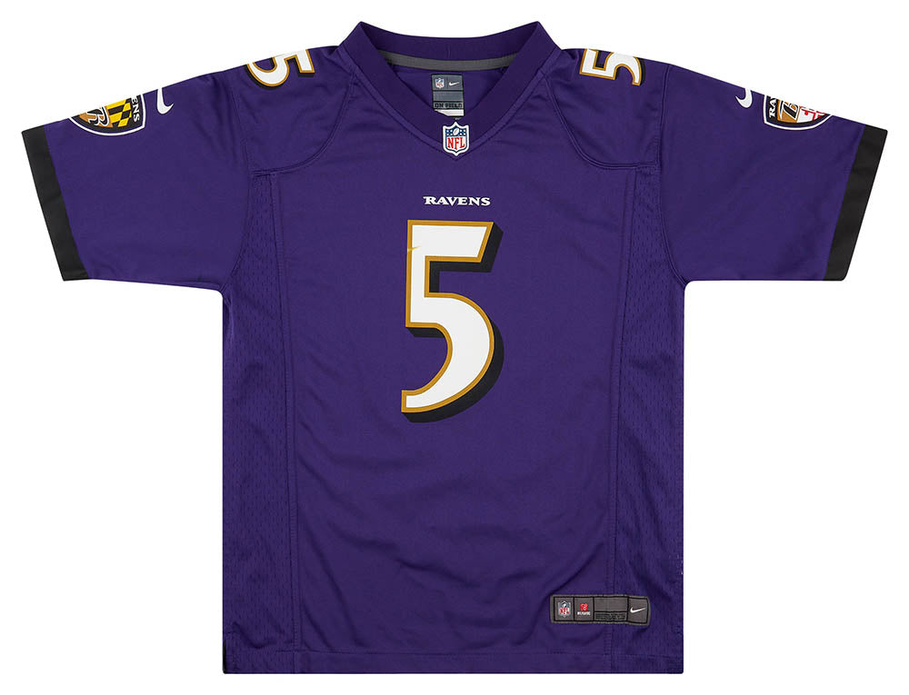 2012-18 BALTIMORE RAVENS FLACCO #5 NIKE GAME JERSEY (HOME) Y