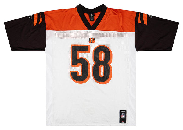 2009 CINCINNATI BENGALS MAUALUGA #58 REEBOK REPLICA JERSEY (AWAY) XL