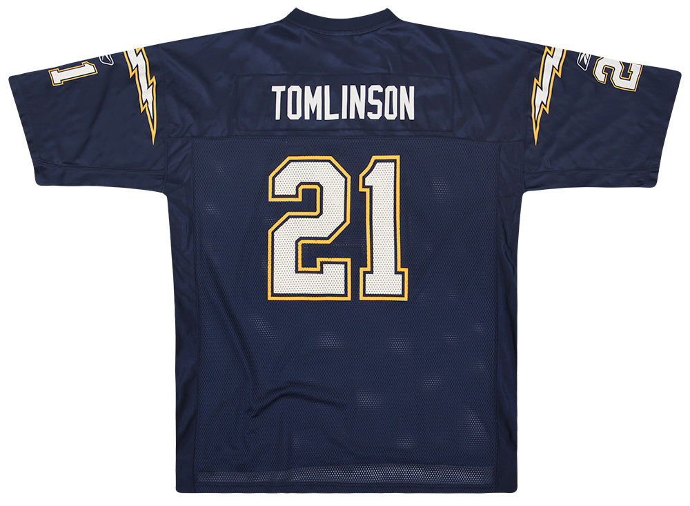 2005-06 SAN DIEGO CHARGERS TOMLINSON #21 REEBOK ON FIELD JERSEY (HOME) XXL
