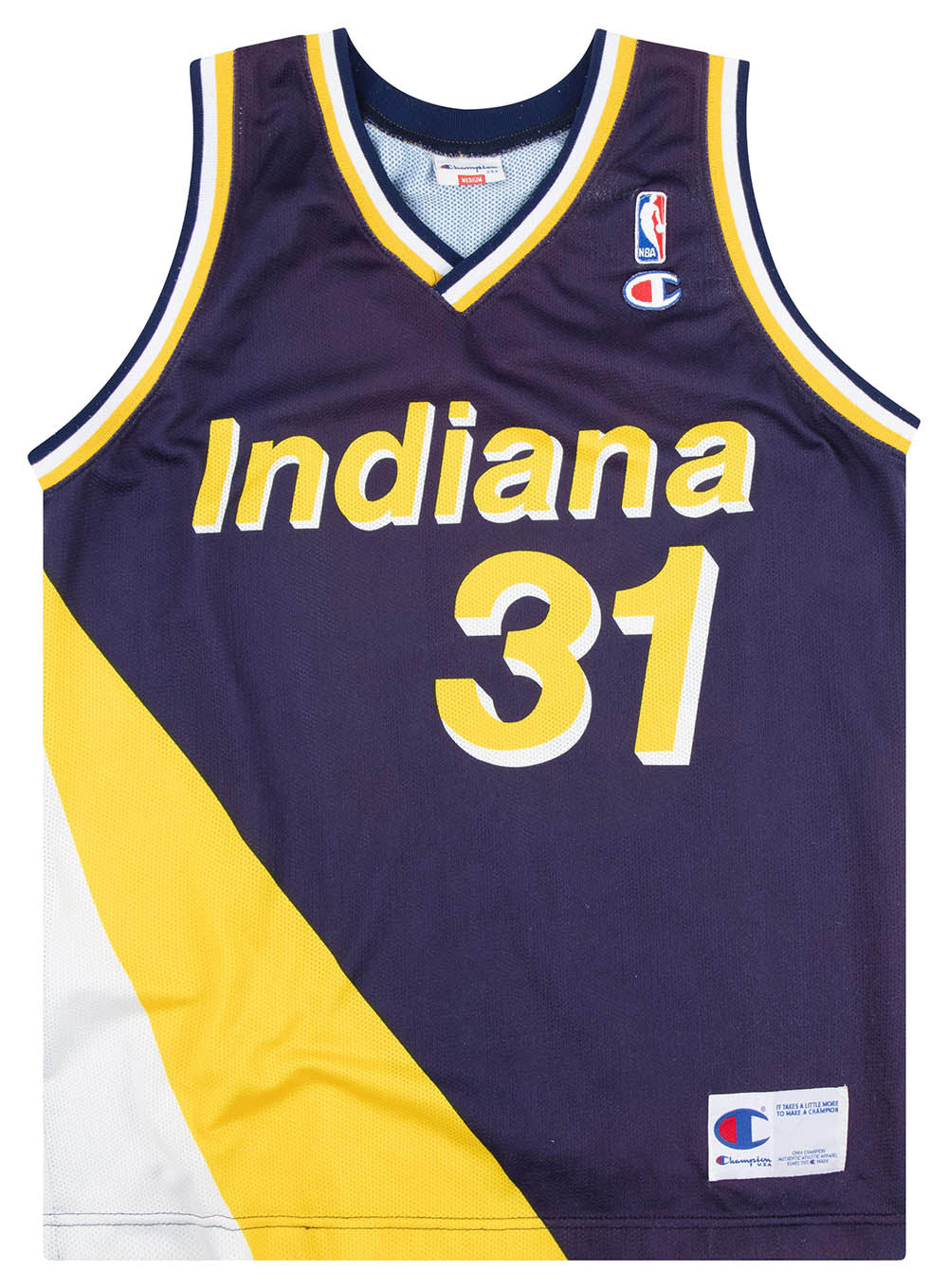 1991-97 INDIANA PACERS MILLER #31 CHAMPION JERSEY (AWAY) L