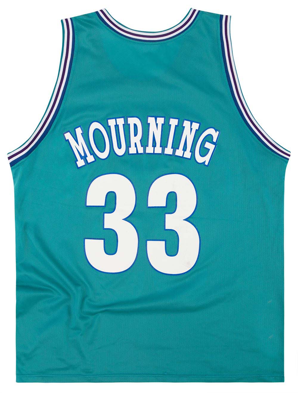 1992-95 CHARLOTTE HORNETS MOURNING #33 CHAMPION JERSEY (AWAY) XL