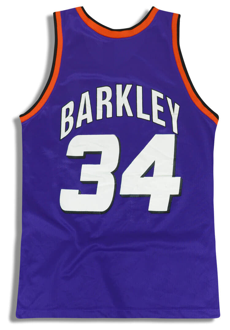Vintage 90s Champion NBA Phoenix Suns Charles Barkley 34 White Jersey Mens  40 M