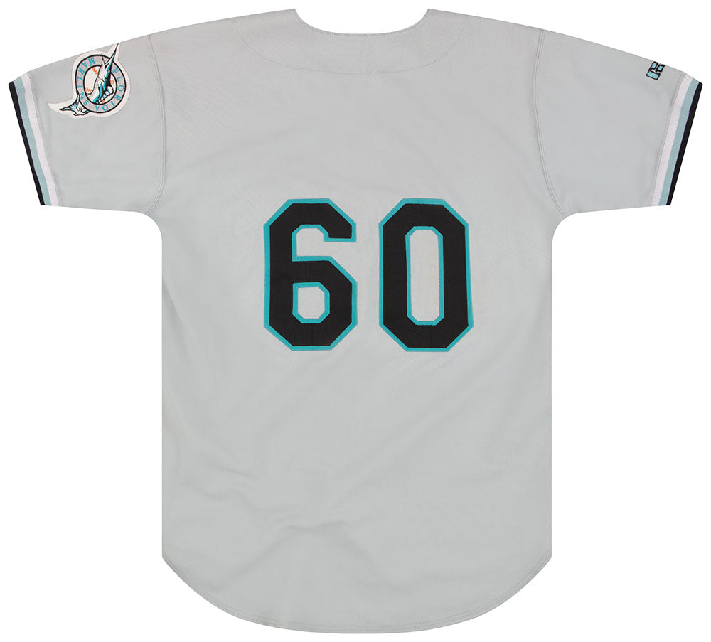 Florida Marlins Majestic 1996 Turn Back the Clock Authentic Team Jersey -  White/Teal