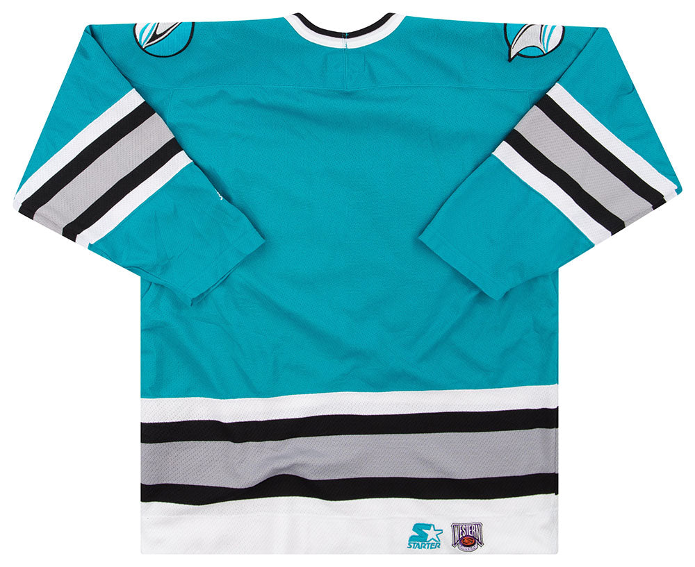 Vintage San Jose Sharks Starter Satin Hockey Jacket, Size Small