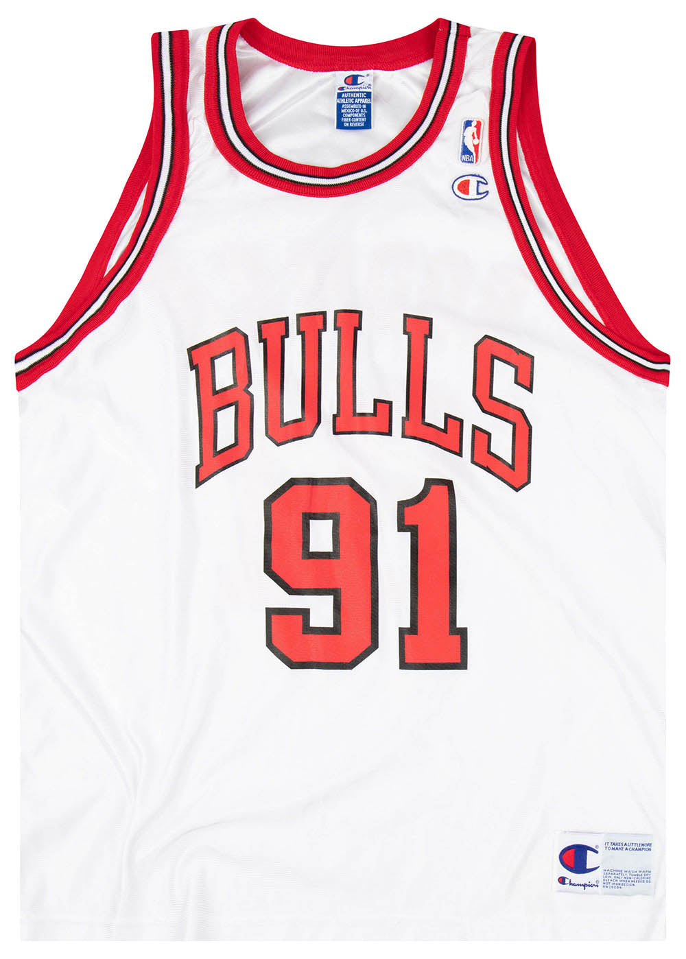 Men's Dennis Rodman #91 Chicago Bulls White Resuming Season Disney