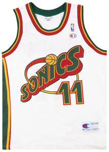 1995-99 SEATTLE SUPERSONICS SCHREMPF #11 CHAMPION JERSEY (HOME) S