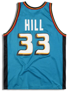 1996-00 DETROIT PISTONS HILL #33 CHAMPION JERSEY (AWAY) Y