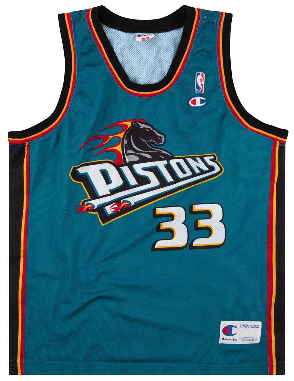 Vintage NBA Champion Jersey Detroit Pistons Grant Hill Jersey Sz YOUTH XL  18-20