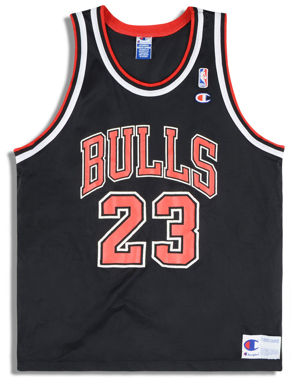 1996-97 red Champion Chicago Bulls Jordan #23 basketball jersey, retroiscooler