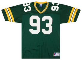1997-99 GREEN BAY PACKERS BROWN #93 CHAMPION JERSEY (HOME) L