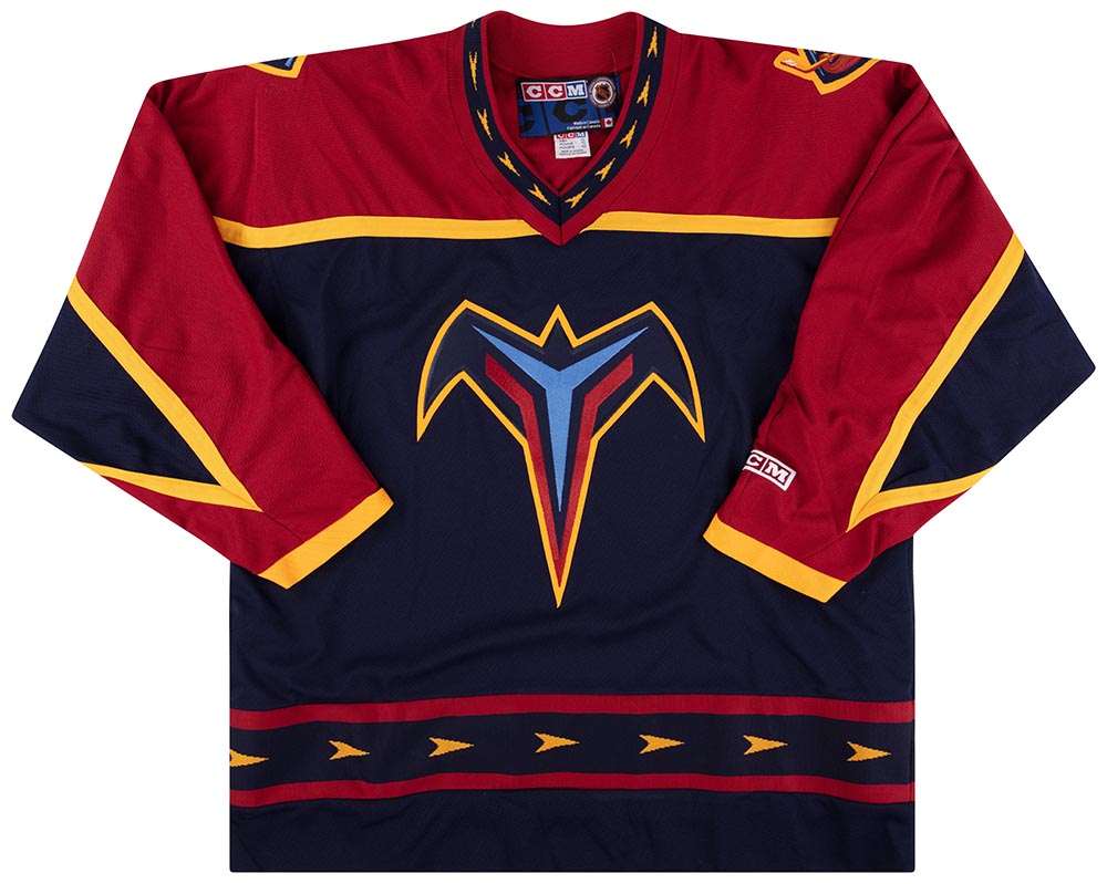 Custom NHL Atlanta Thrashers Winnipeg Jets 1999 Vintage Home Shirt
