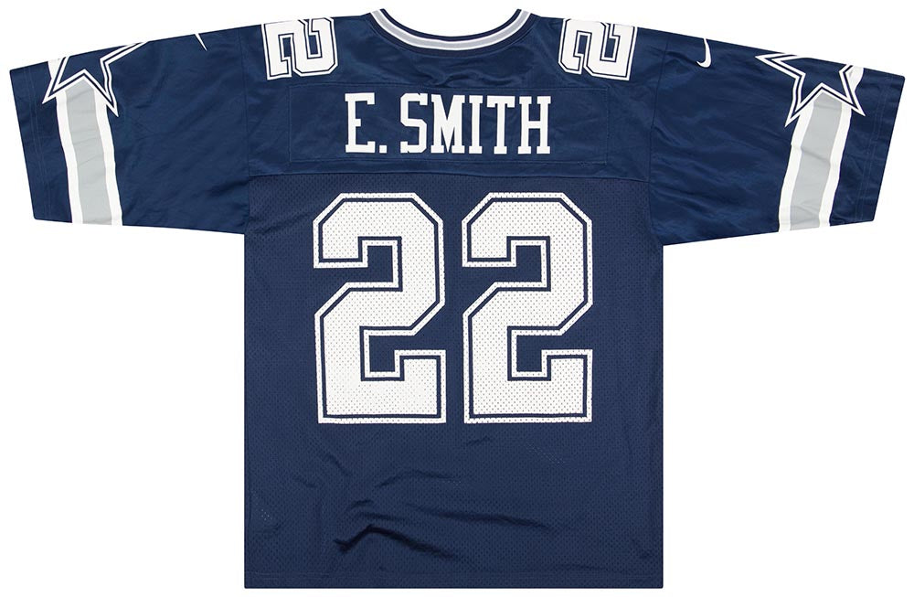 1996-00 DALLAS COWBOYS E. SMITH #22 RUSSELL ATHLETIC JERSEY (HOME