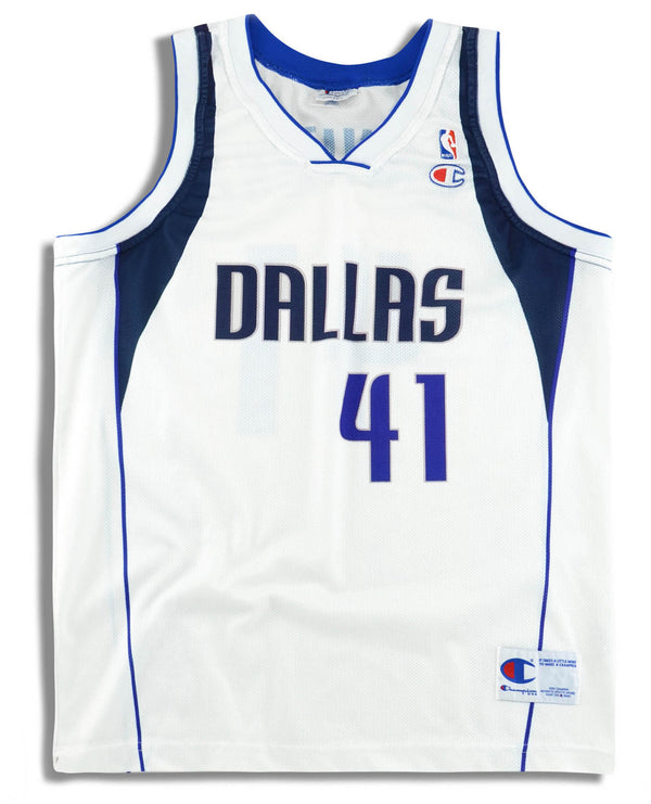 Dallas Mavericks: Dirk Nowitzki 2001/02 White Champion Jersey (XXL