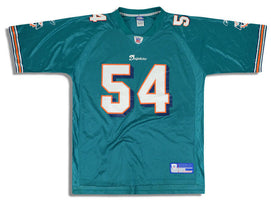 2002-04 MIAMI DOLPHINS THOMAS #54 REEBOK ON FIELD JERSEY (HOME) L