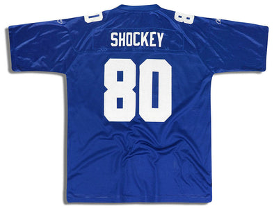 2002-04 NEW YORK GIANTS SHOCKEY #80 REEBOK ON FIELD JERSEY (HOME) XXL
