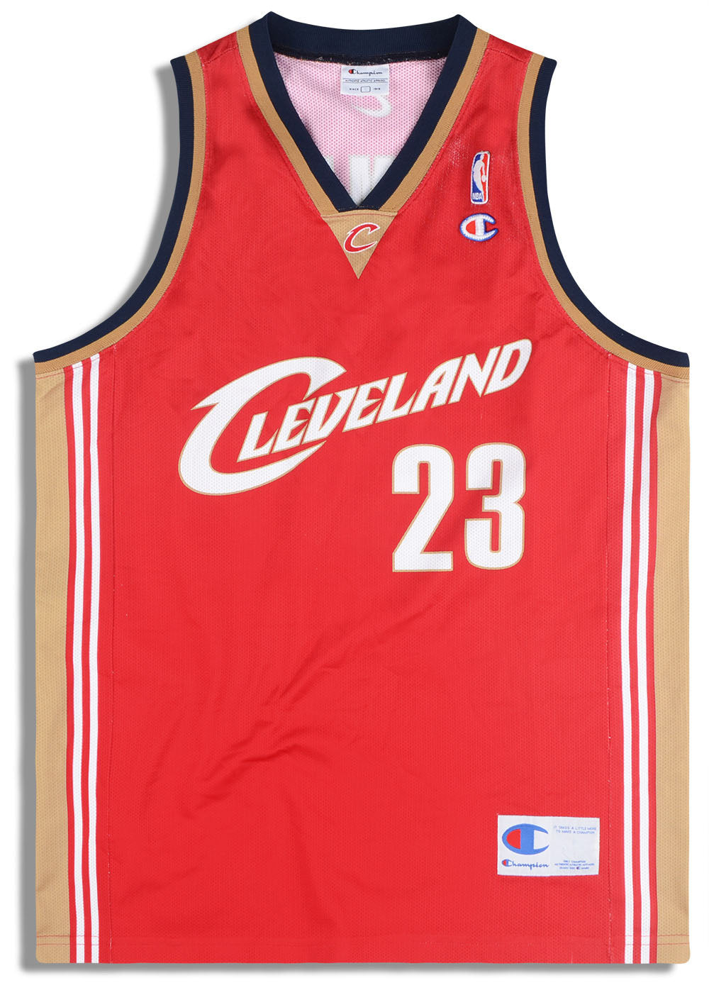 2003-10 CLEVELAND CAVALIERS JAMES #23 CHAMPION JERSEY (AWAY) M