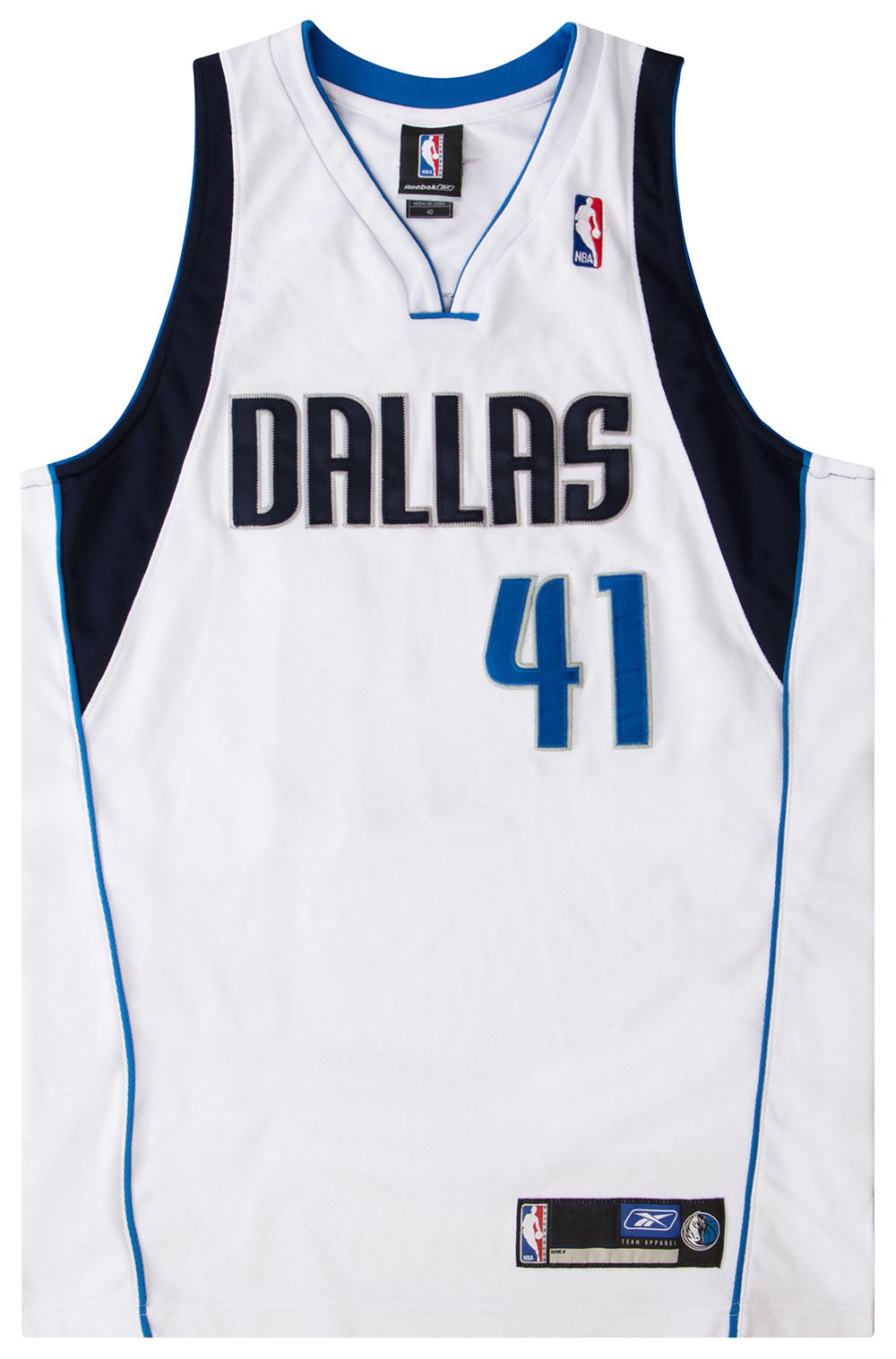 Reebok Dallas Mavericks Dirk Nowitzki Jersey Gray Silver #41 NBA Men's 2XL