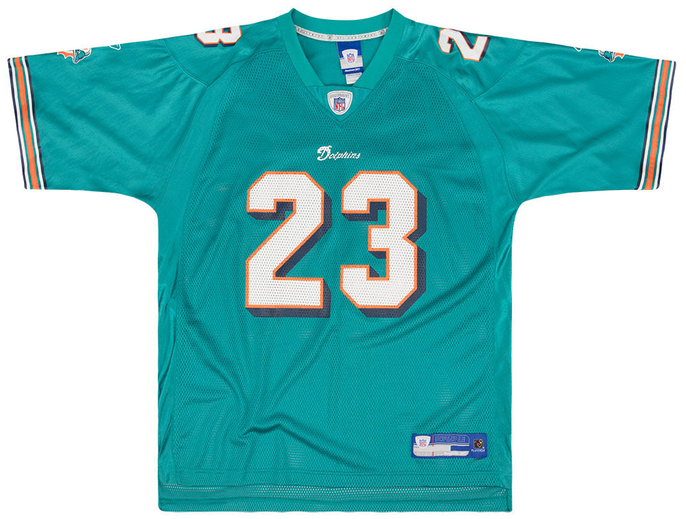 2005-06 MIAMI DOLPHINS BROWN #23 REEBOK ON FIELD JERSEY (HOME) XL