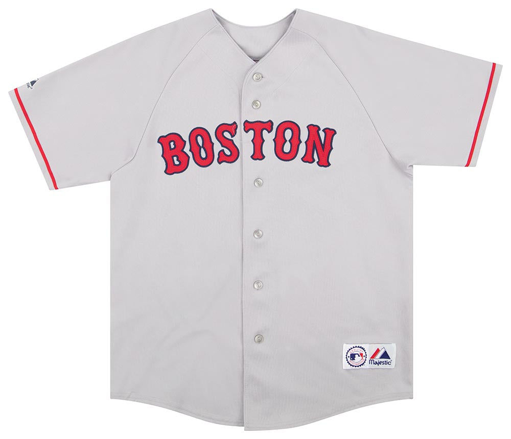 Majestic Boston Red Sox JASON VARITEK 2007 World Series Baseball Jersey GRAY