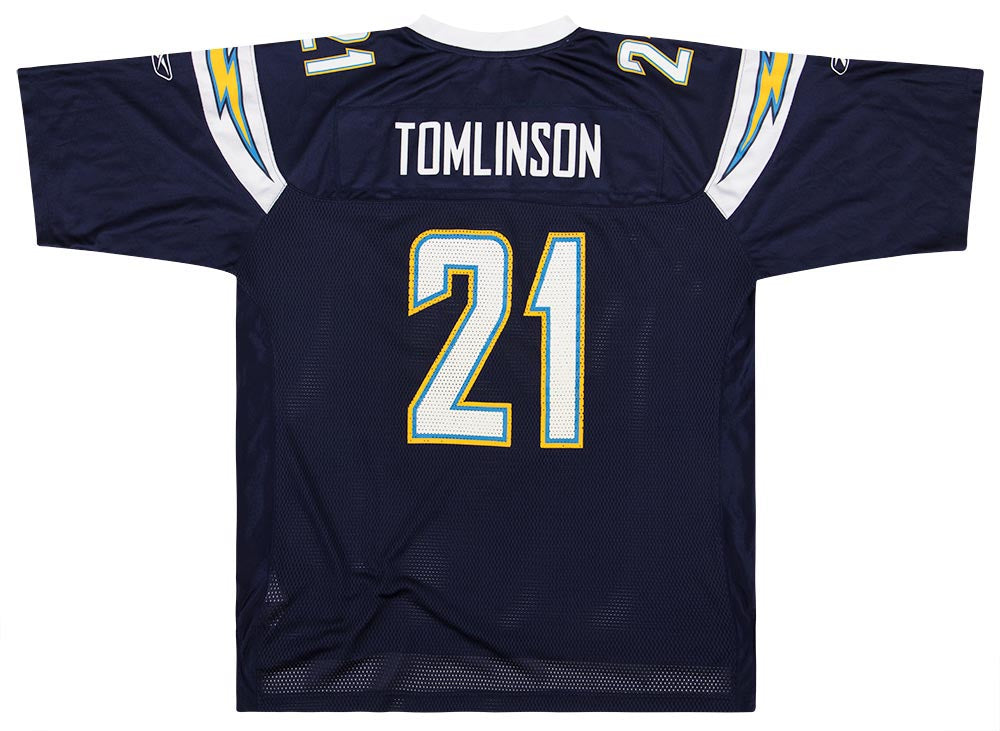 San Diego Chargers Jersey #21 Tomlinson Reebok Blue Shirt Size Boys M NFL