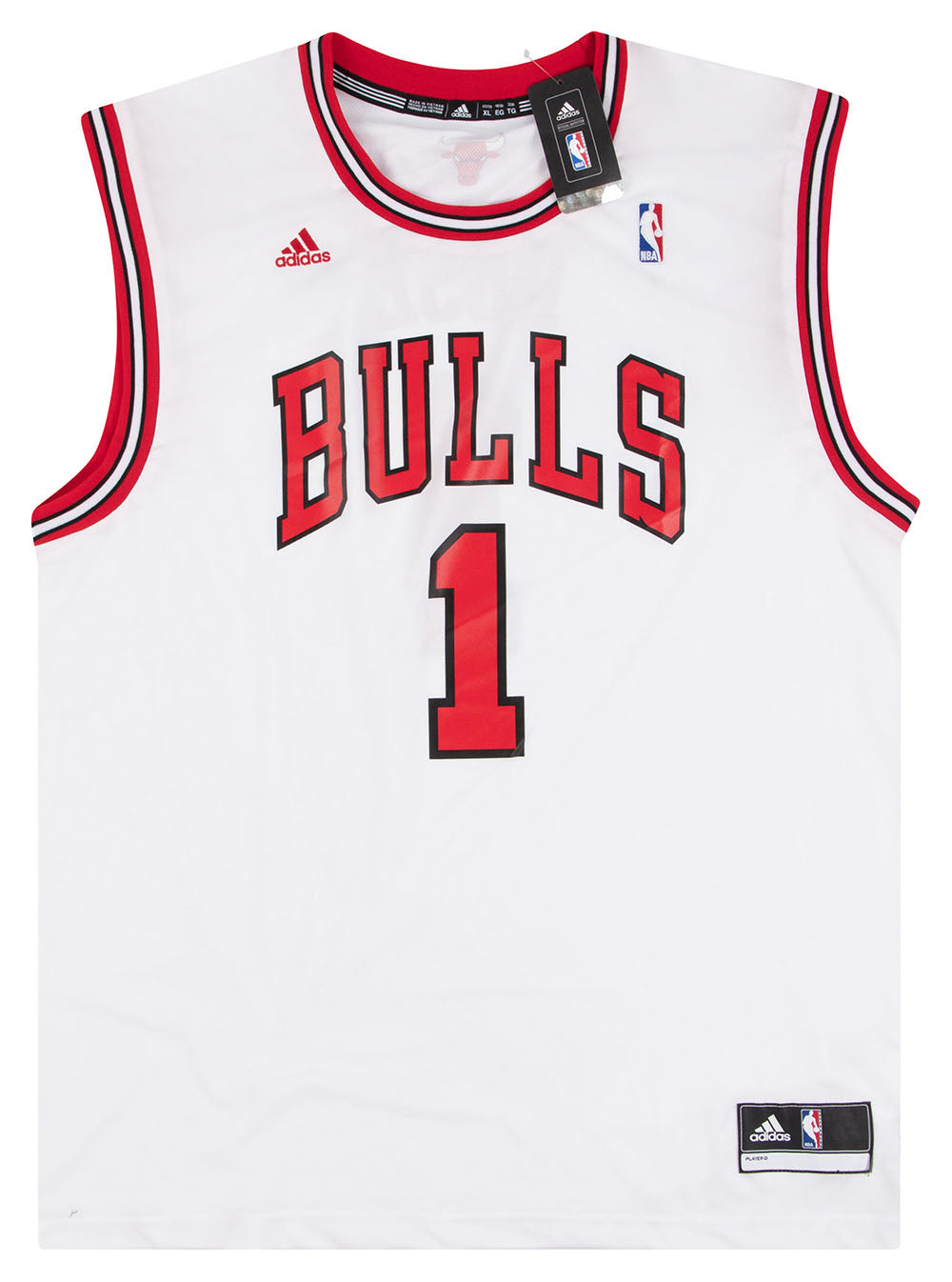 Authentic Rookie Derrick Rose Chicago Bulls white jersey adidas sz