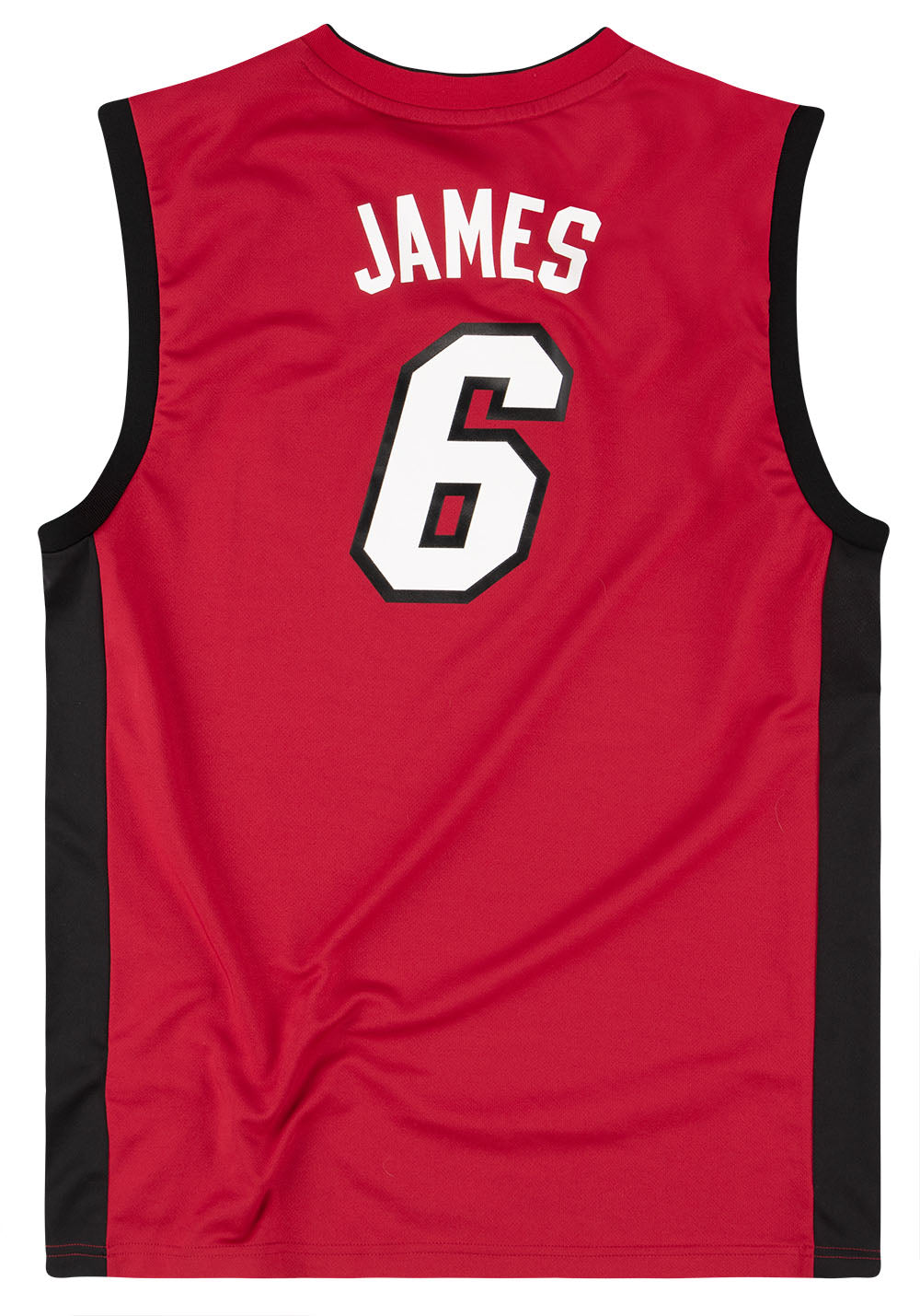 LeBron James 6 Miami Heat NBA Adidas Mens Jersey Black Red