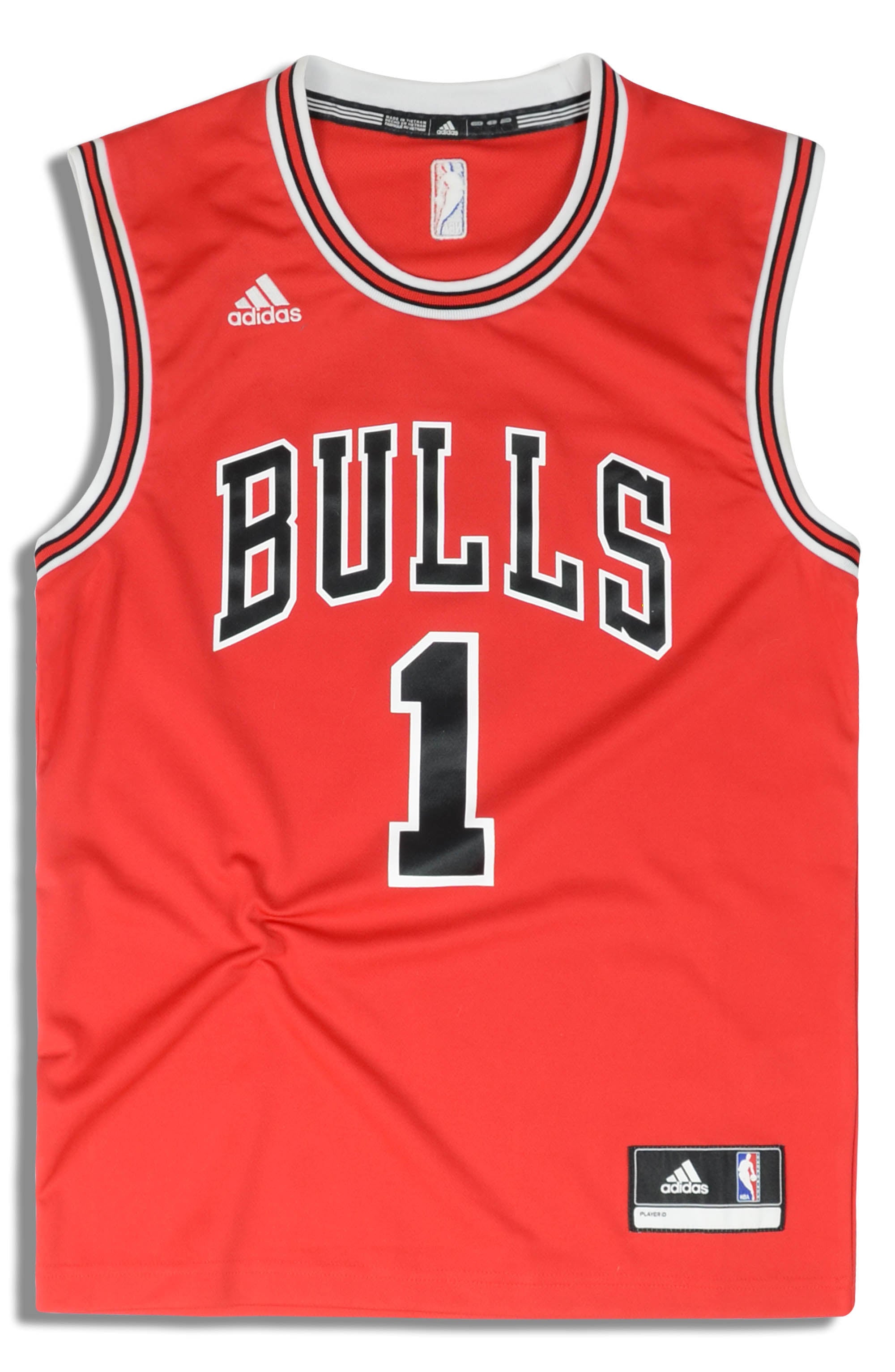 Adidas Chicago Bulls #1 Derrick Rose BOY'S Sewn NBA Swingman Jersey SZ  L(14-16)