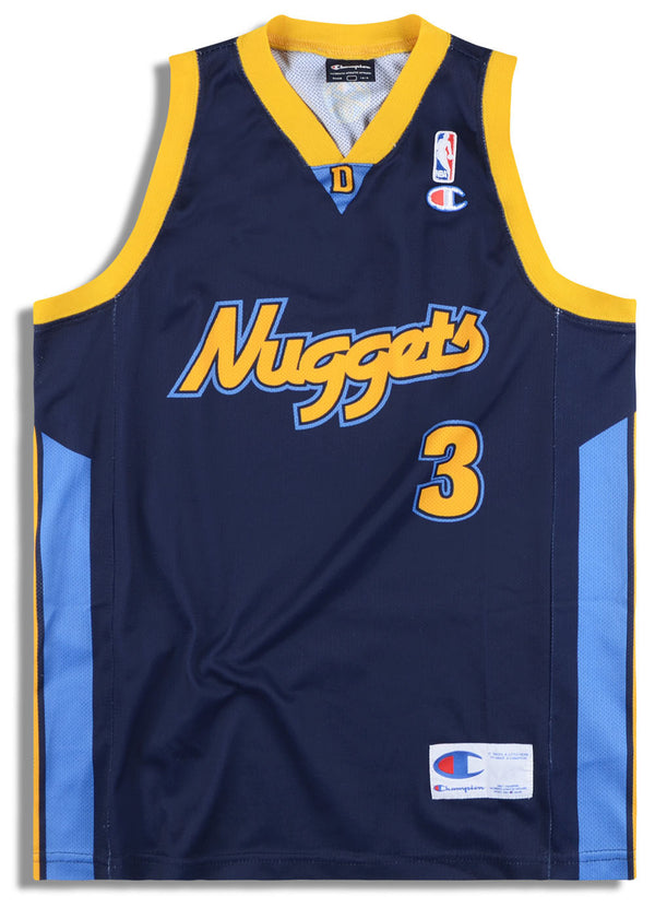 Allen Iverson Denver Nuggets SMALL Blue Champion NBA Jersey Trikot B506
