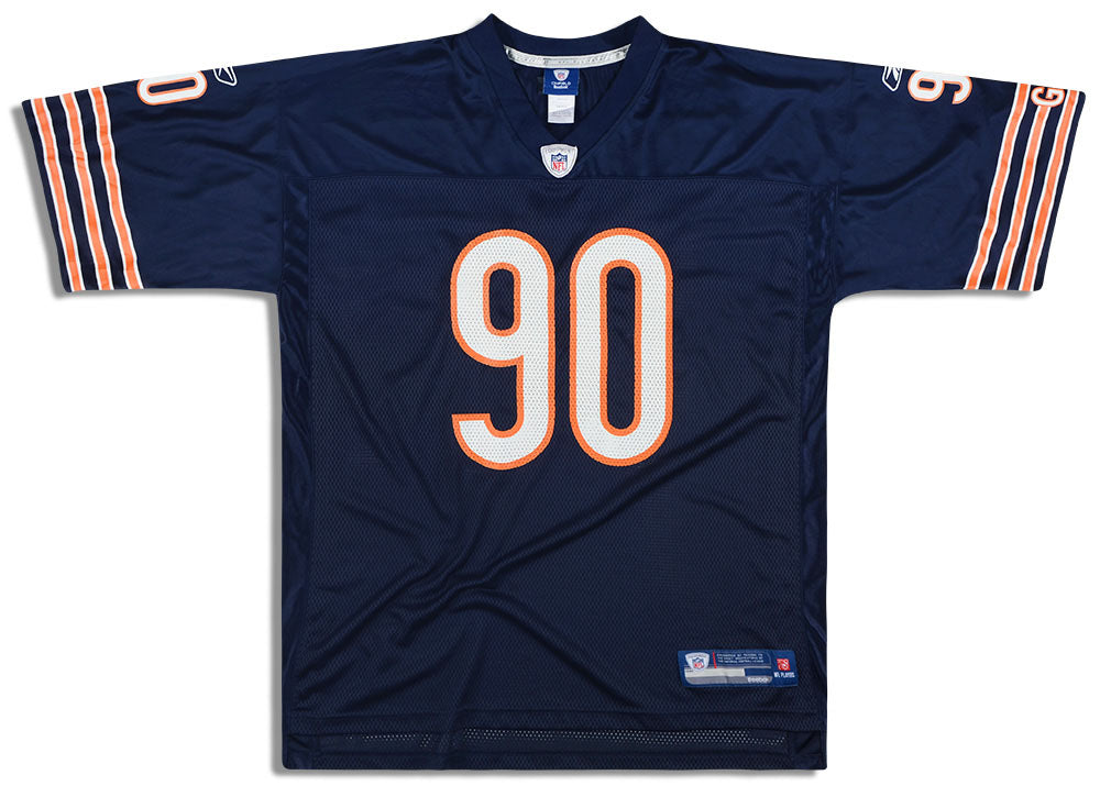 2010-11 CHICAGO BEARS PEPPERS #90 REEBOK ON FIELD JERSEY (HOME) XL -  Classic American Sports