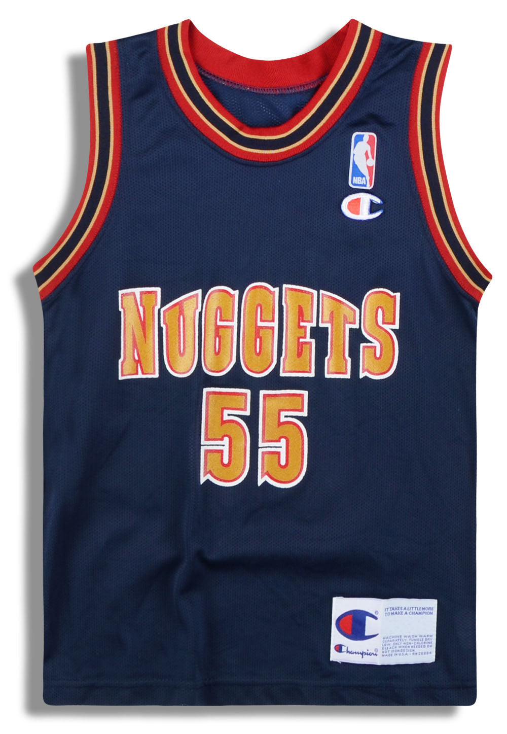 1993-95 DENVER NUGGETS MUTOMBO #55 CHAMPION JERSEY (AWAY) Y