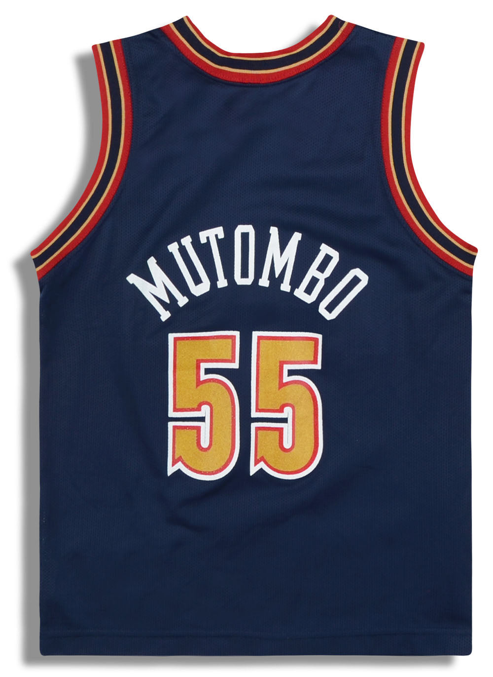 1993-95 DENVER NUGGETS MUTOMBO #55 CHAMPION JERSEY (AWAY) Y